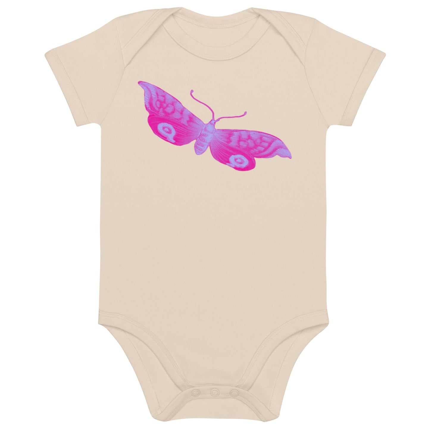 Two Owls Pink/Lavender Butterfly Organic cotton baby romper