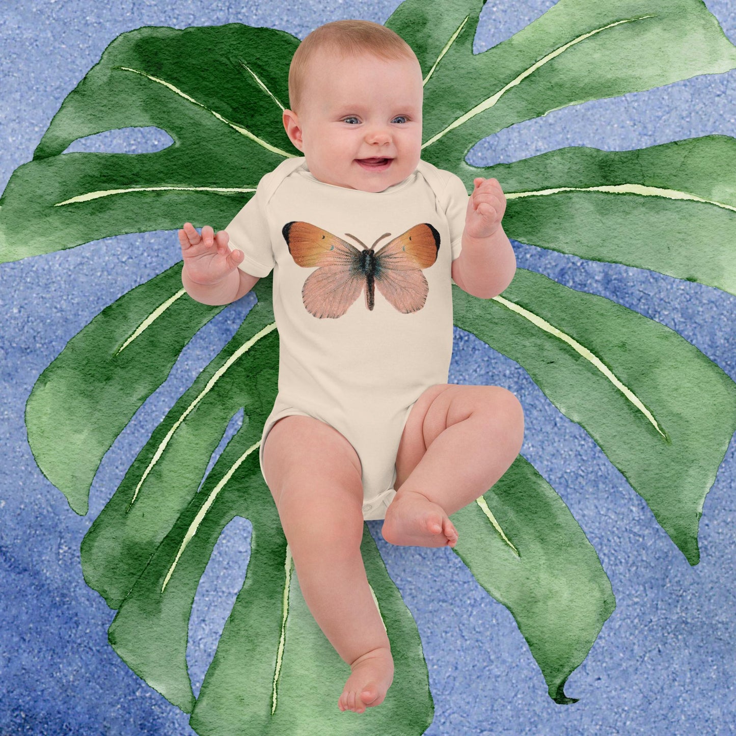 Two Owls Little Rose Butterfly Organic cotton baby romper