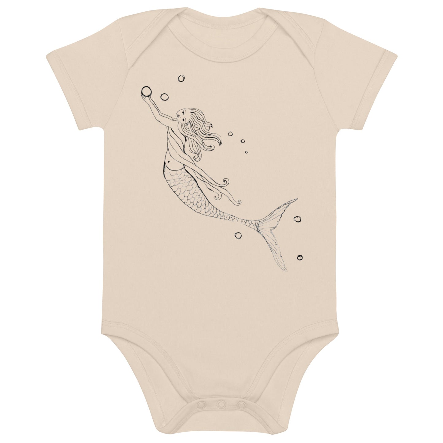 Two Owls Mermaid Organic cotton baby romper