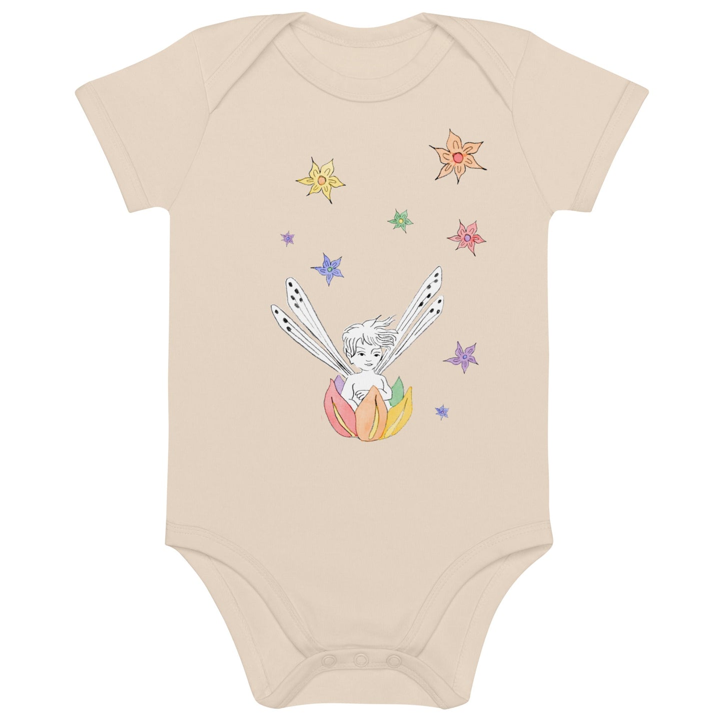 Two Owls Rainbow Fairy Boat Organic cotton baby romper