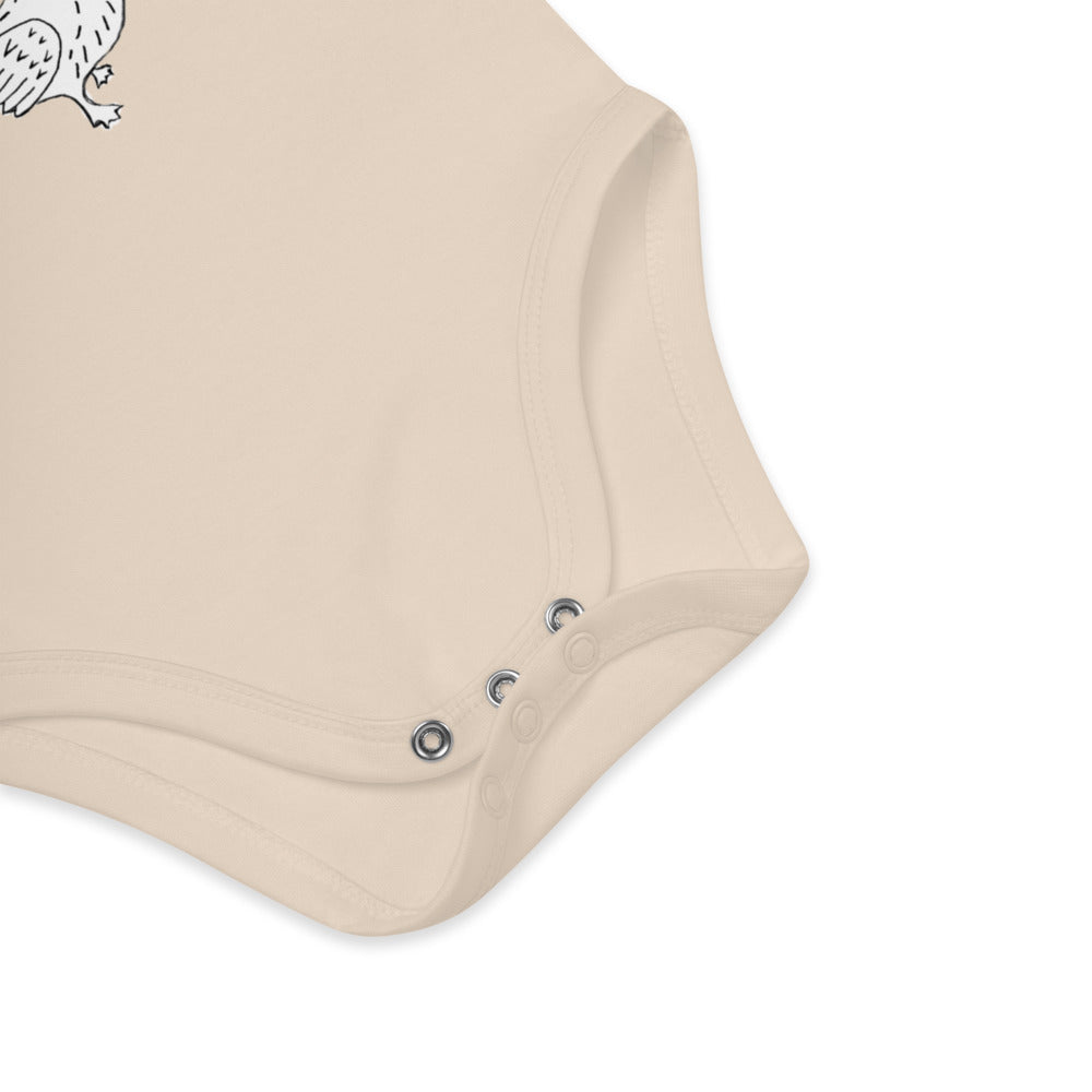 Two Owls Rainbow Peace Bird Organic cotton baby romper