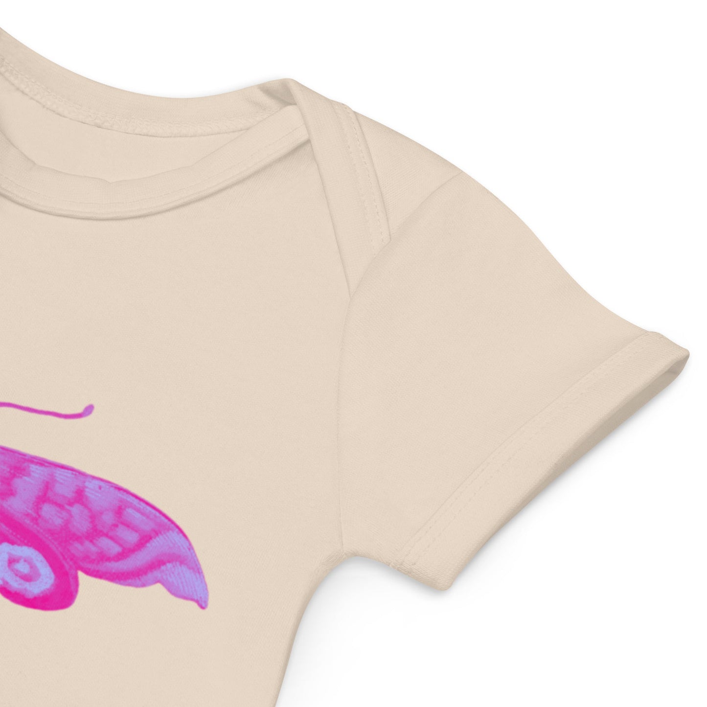 Two Owls Pink/Lavender Butterfly Organic cotton baby romper