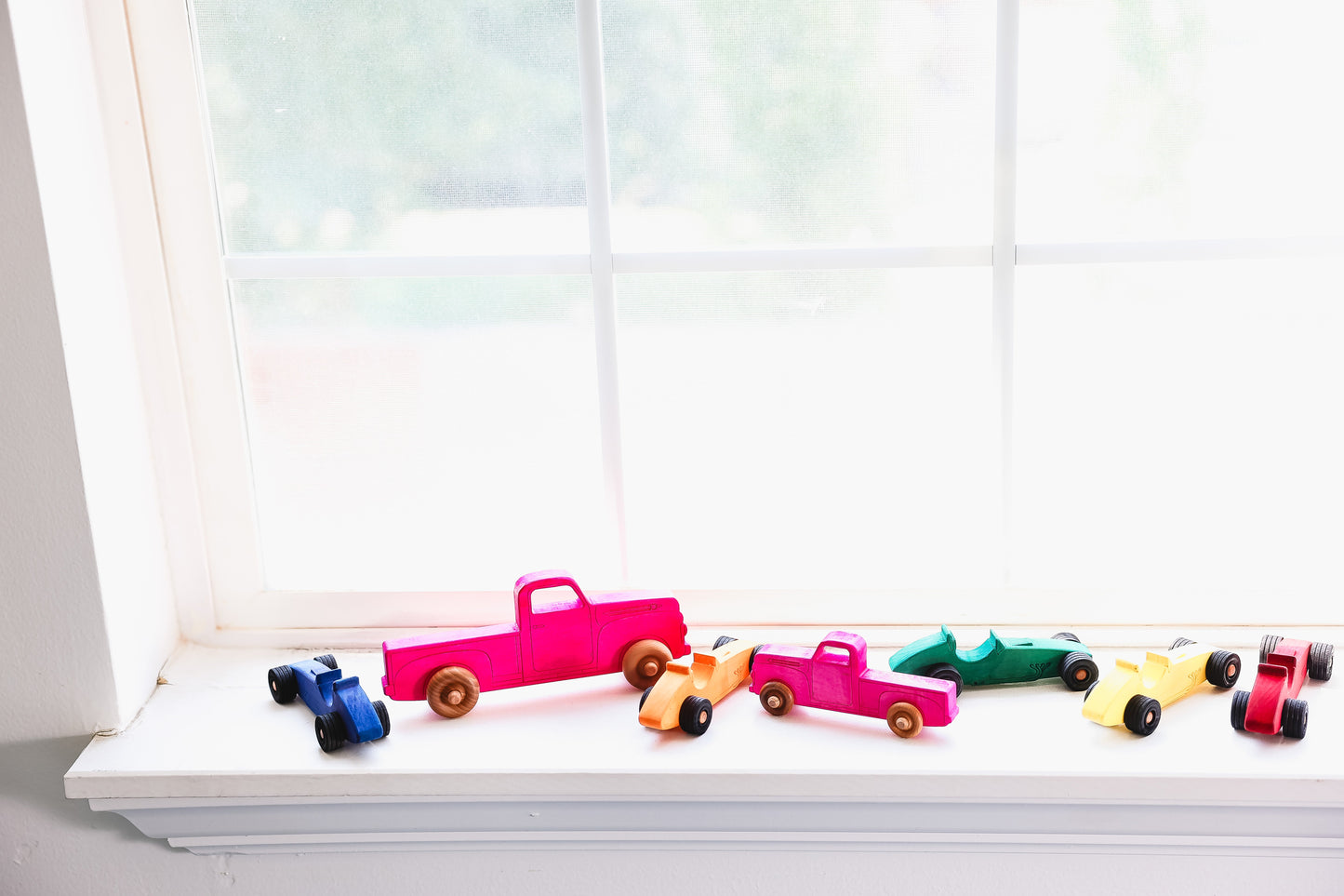 Montessori Educational Pink Wooden Pickup Truck for Toddlers 1–3 | Eco-Friendly Maple Wood Toy | Made in the USA 🇺🇸