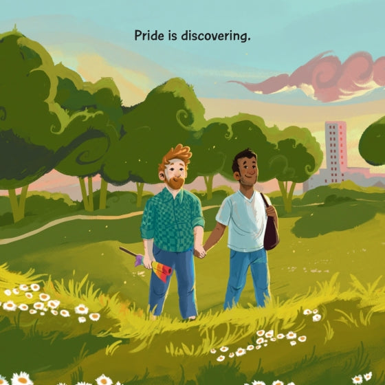 A page from inside the Pride is Love board book