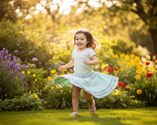 TwOOwls Turquoise/Pink Baby ChaCha Skirt -100% organic cotton