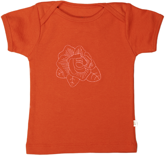 Orange/Pink Rose Baby Short Sleeve Tee