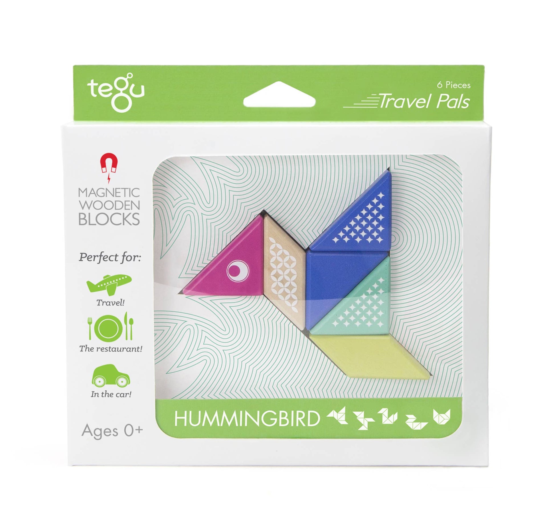 travel pals hummingbird magnetic box set by Tegu in packaging