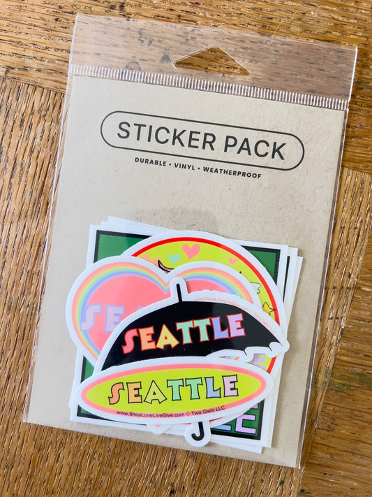 assorted seattle sticker pack