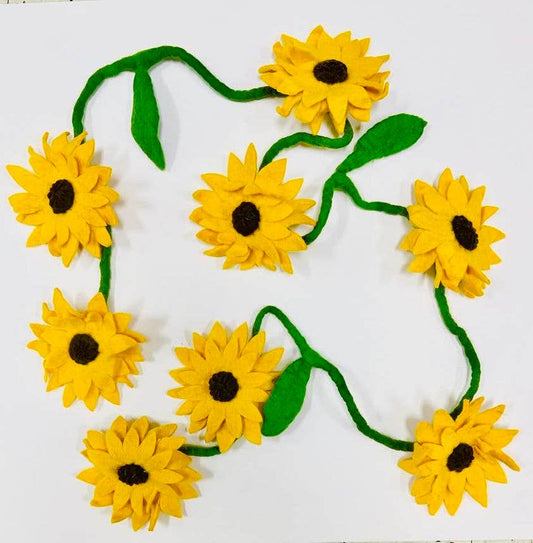 wool felt sunflower garland