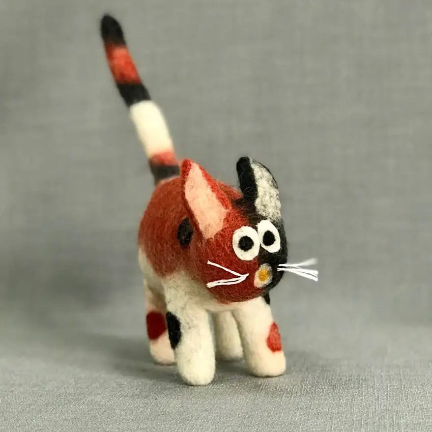 Wool felt calico cat