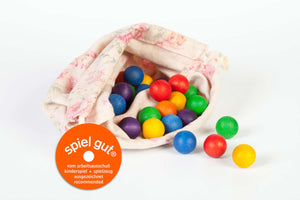 Rainbow Marbles by Grapat in a fabric bag