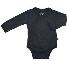 Load image into Gallery viewer, Organic Wrap Style Long Sleeve Onesie - Black
