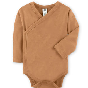 Organic Wrap Style Long Sleeve Onesie - Solid Ginger