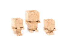 Load image into Gallery viewer, Robot-looking figures built with Bamboo Eco-Bricks
