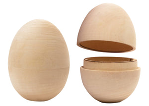 Handmade  hollow Wooden Eggs that open