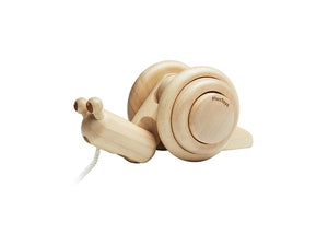 Pull-Along Snail Classic Pull Toy by Plan Toys in NAtural