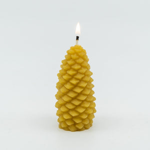 pine cone shaped bees wax candle