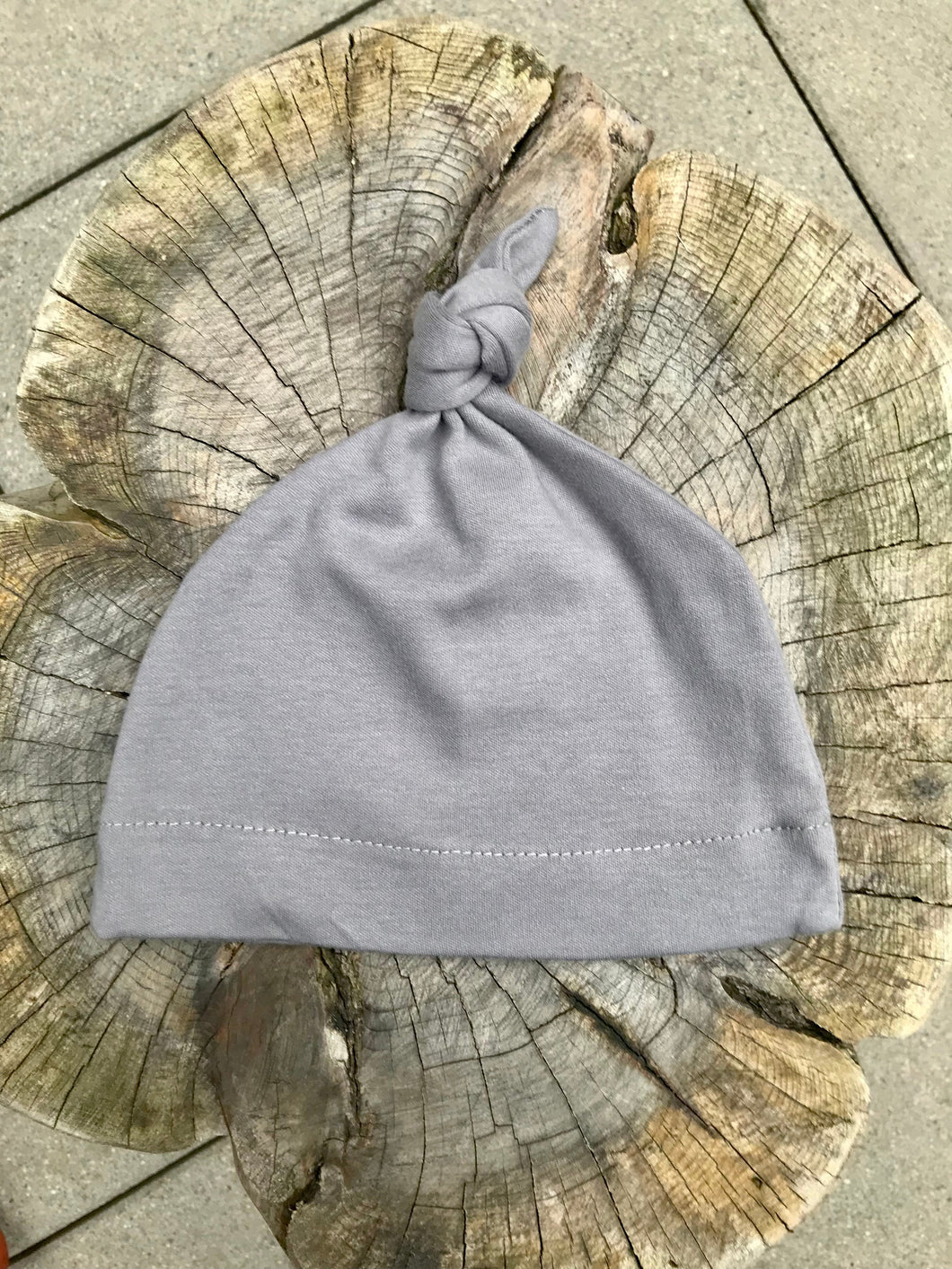 Slate Baby Knot Hat