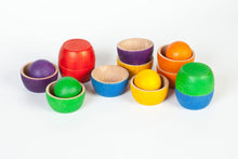 Load image into Gallery viewer, Rainbow Wood Bowls and Balls by Grapat

