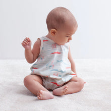 Load image into Gallery viewer, Baby wearing a Winter Water Factory bubble romper
