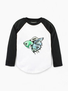 Blue Beta Fish Raglan