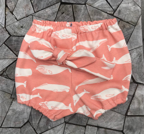 Coral Whale Bloomers and Head Wrap Set