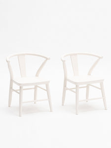 White crescent chairs by Milton and Goose