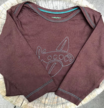 Load image into Gallery viewer, Brown/Blue Airplane Baby Long Sleeve Tee
