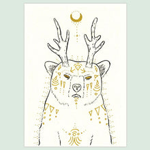 Load image into Gallery viewer, Fantastical forest bear print
