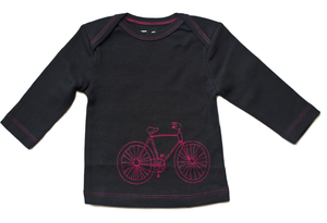 Black/Red Bicycle Baby Long Sleeve Tee