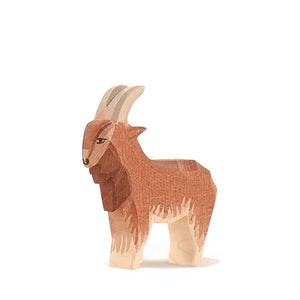 hand painted and handcarved wooden goat by Ostheimer