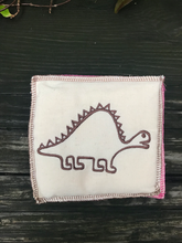 Load image into Gallery viewer, small dinosaur embroidered pillow
