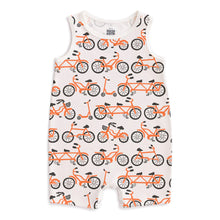 Load image into Gallery viewer, Orange bikes tank top romper
