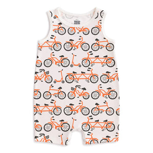 Orange bikes tank top romper