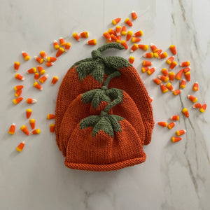 Knitted pumpkin hat