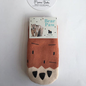 Organic bear paw socks in orange