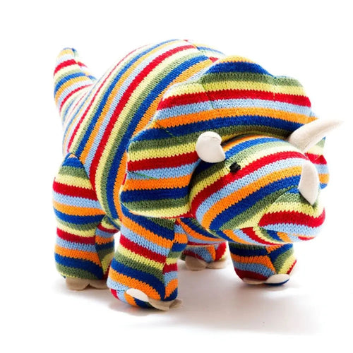 rainbow striped triceratops
