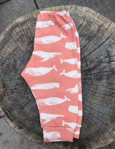 Coral Whale Baby Pants