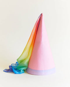 cone hat rainbow pink