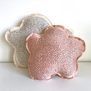 Cloud Shaped Linen Pillow - Speckled Print