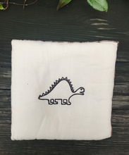 Load image into Gallery viewer, embroidered pillow dinosaur
