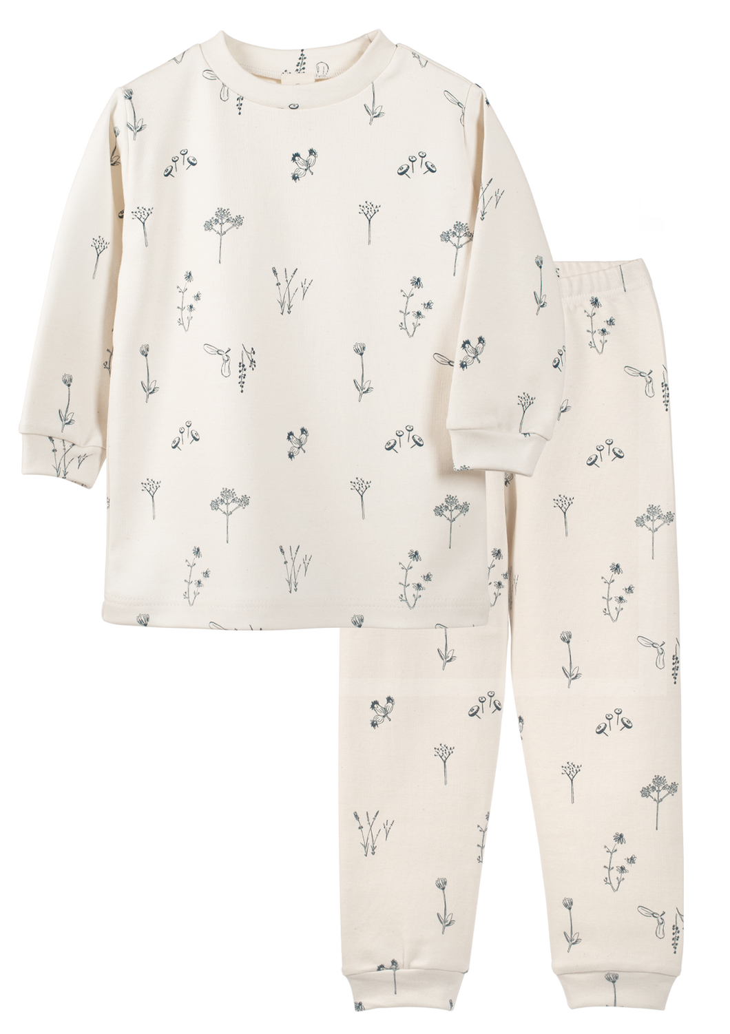 Plant image on organic cotton kids pajamas