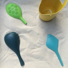 Load image into Gallery viewer, Bamboo sand play set laying on sand with bucket
