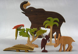Elephant Story Box Playset with pieces out