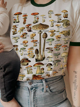 Load image into Gallery viewer, Mushroom Lover Ringer Tee with Black Accents
