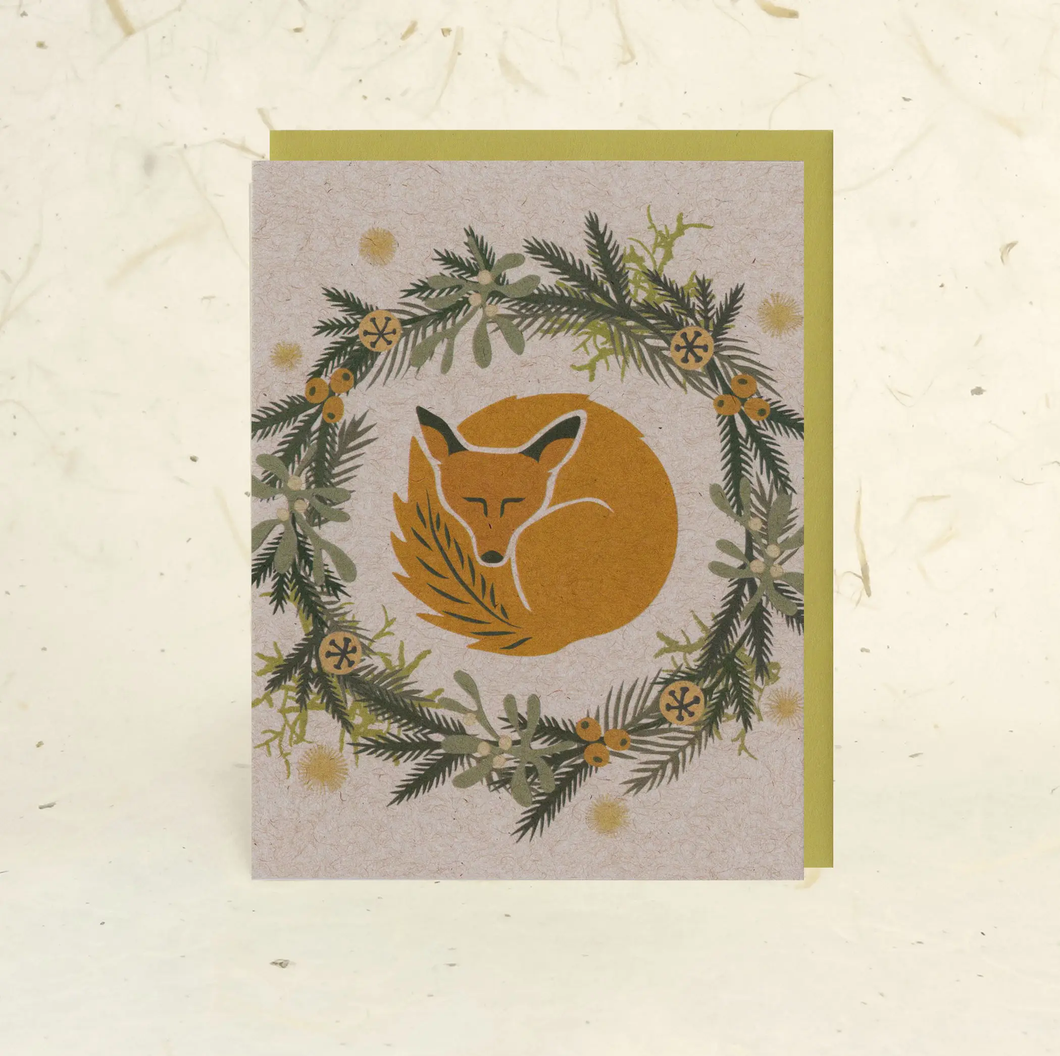 Sleeping Fox Holiday Card
