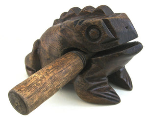 Large Croaking Frog with wooden stick