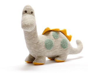 Large Organic Cotton Grey Diplodocus Plush Toy