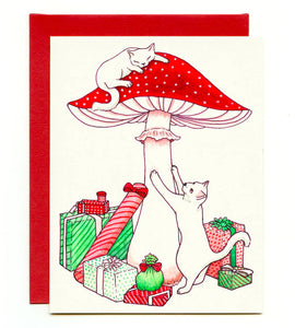 Mushroom Holiday Card - Set of 5