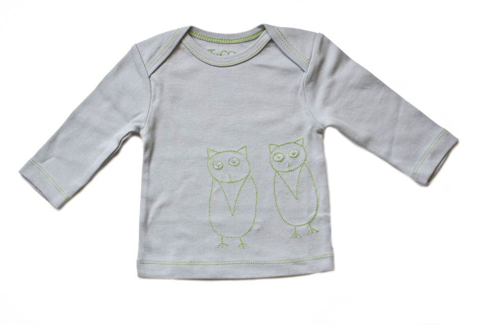 Blue/Green Owls Baby Long Sleeve Tee